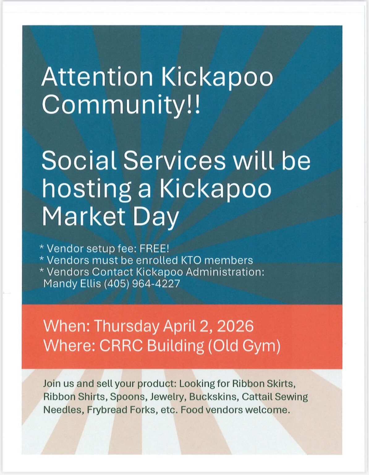 Kickapoo Behavioral Health Kickapoo Market Day – Kickapoo Tribal Health Center